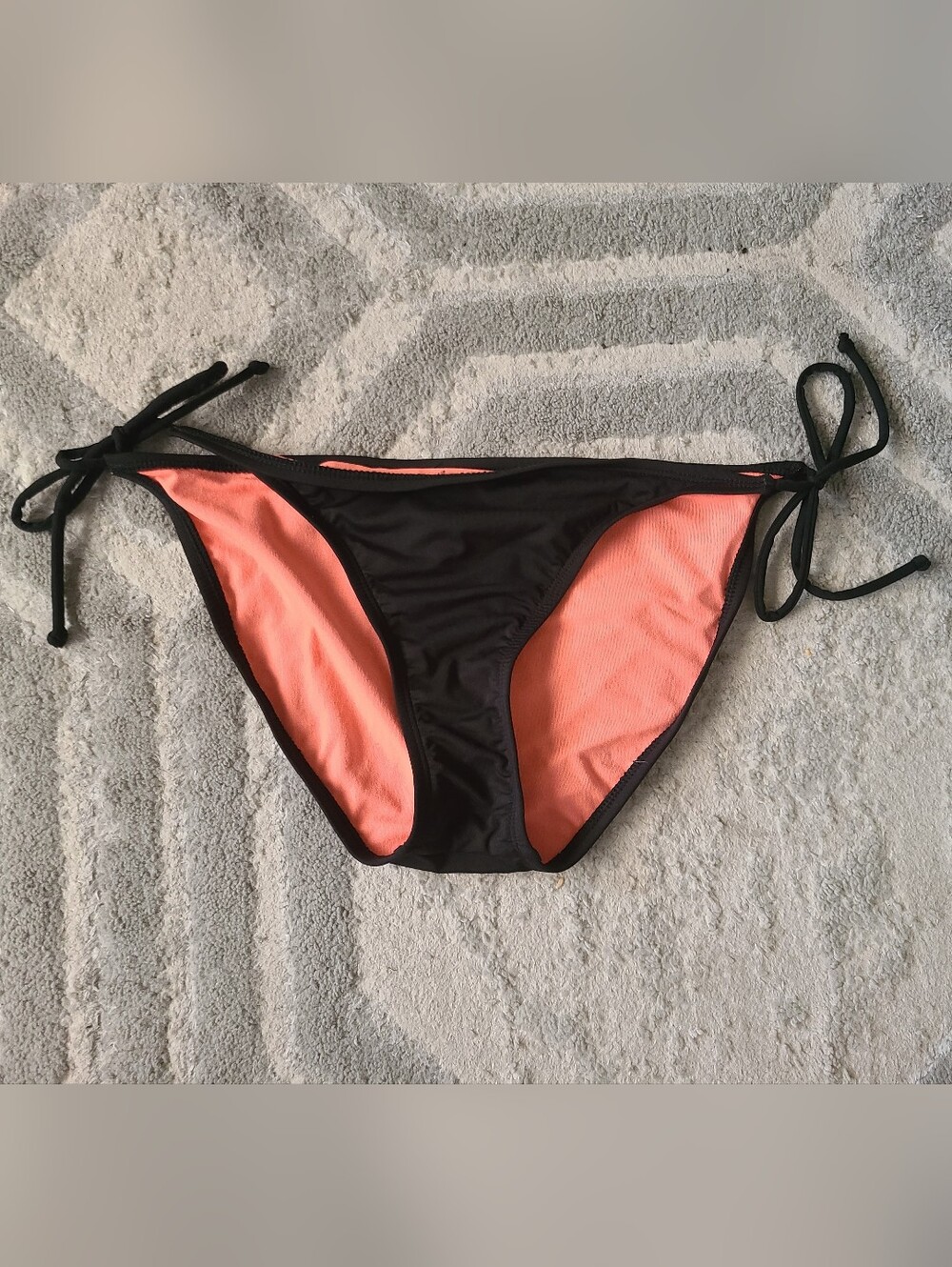 Athleta Black Bikini Bottom Side Ties Solid Womens Medium